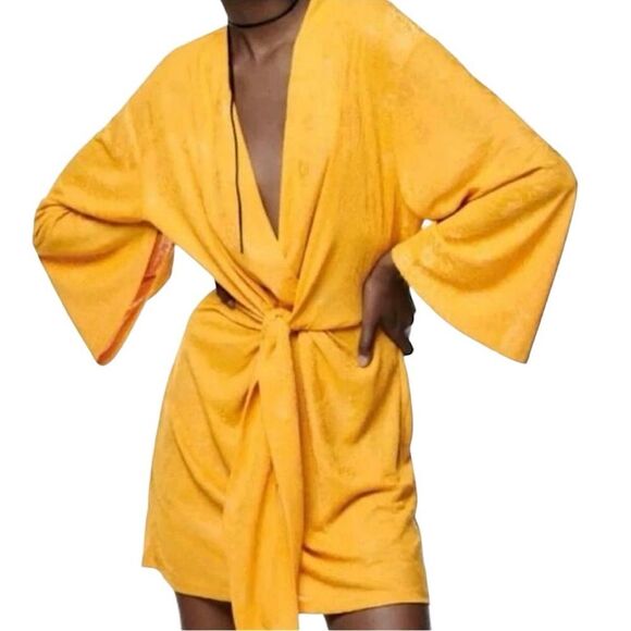 Zara Knotted Jacquard Dress Size L • BLOGGER FAVORITE • NEW WITH